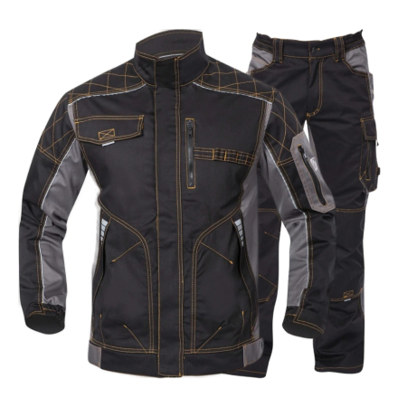 Costume salopeta - Set costum cu pantaloni de lucru in talie VISION - negru/gri