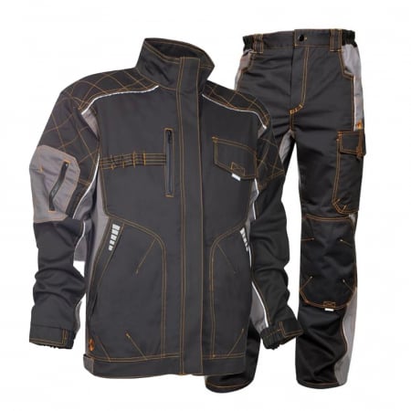 Imbracaminte de lucru - Set costum cu pantaloni de lucru in talie VISION - negru/gri