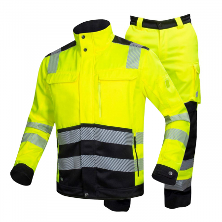 Imbracaminte de lucru - Set costum reflectorizant cu pantaloni de lucru in talie SIGNAL+ - galben/negru