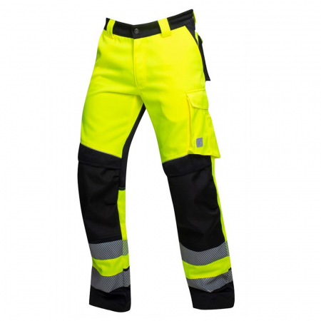 Set costum reflectorizant cu pantaloni de lucru in talie SIGNAL+ - galben/negru [8]