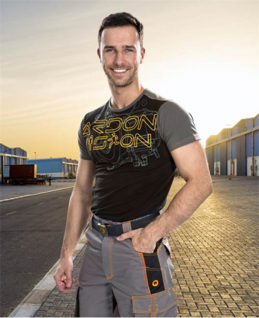 Tricou cu maneca scurta bbc 180 gr/mp VISION - negru/gri [1]