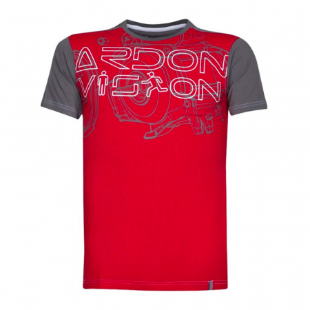 Uz general - Tricou cu maneca scurta bbc 180 gr/mp VISION - rosu/gri