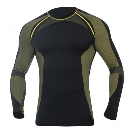 Imbracaminte de lucru - Tricou functional fara cusaturi cu maneca lunga AKREC - negru/galben