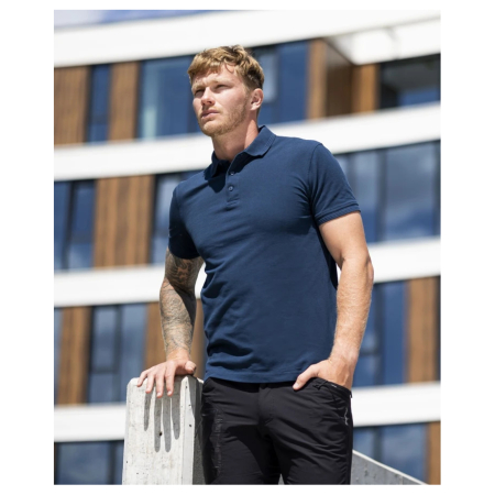 Tricou polo cu maneca scurta ZYDIN - albastru denim [2]