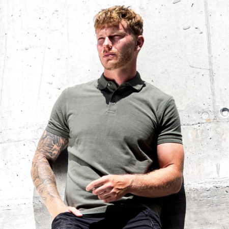 Tricou polo cu maneca scurta ZYDIN - kaki [2]