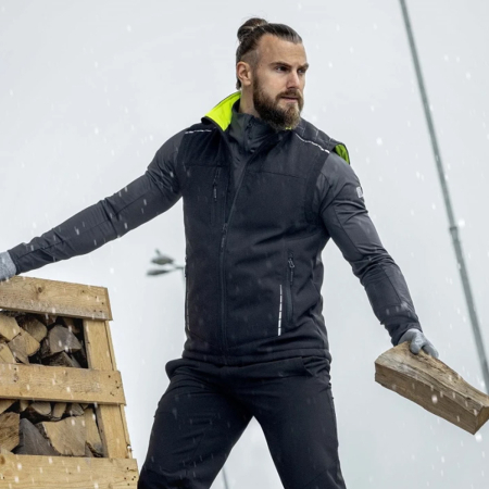 Vesta de lucru de iarna softshell VISION - negru/galben [2]