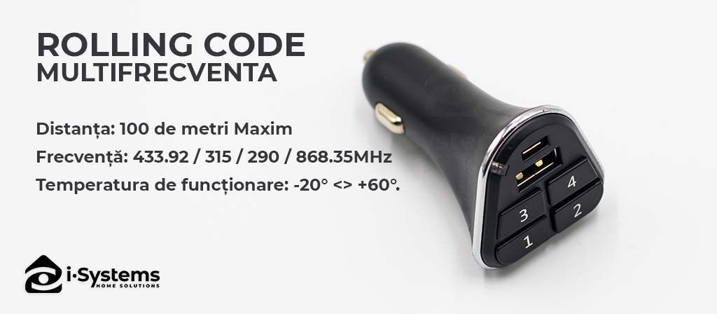 Telecomanda universala automatizari porti EGOWAY GLAD, cod saritor, Rolling Code  I-Systems.ro_red-1d