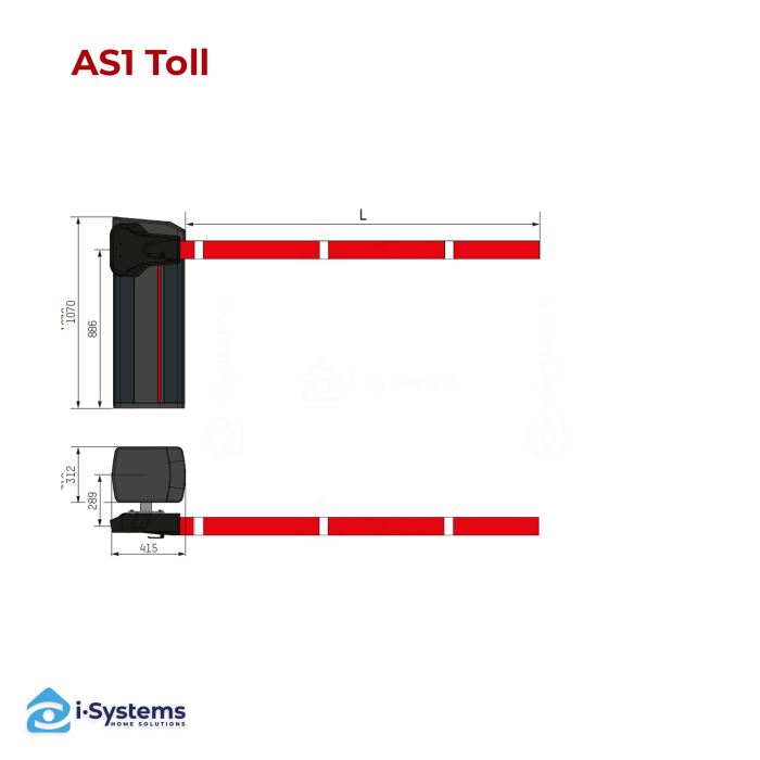 Bariera automata Automatic Systems AS1, ultra-rapida, deschidere 0.6s, cu brat pana la 7 m, MCBF 10 mil cicluri, Park Guard Toll Flow [6]