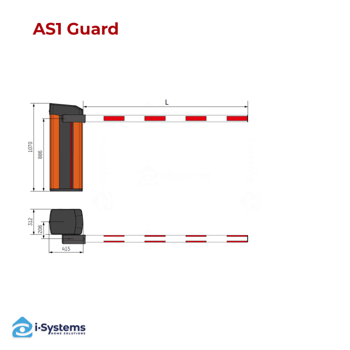 Bariera automata industriala Automatic Systems AS1 GUARD, deschidere in 1.2s, brat pana la 7m, MCBF 10 mil. cicluri, securitate perimetrala [3]