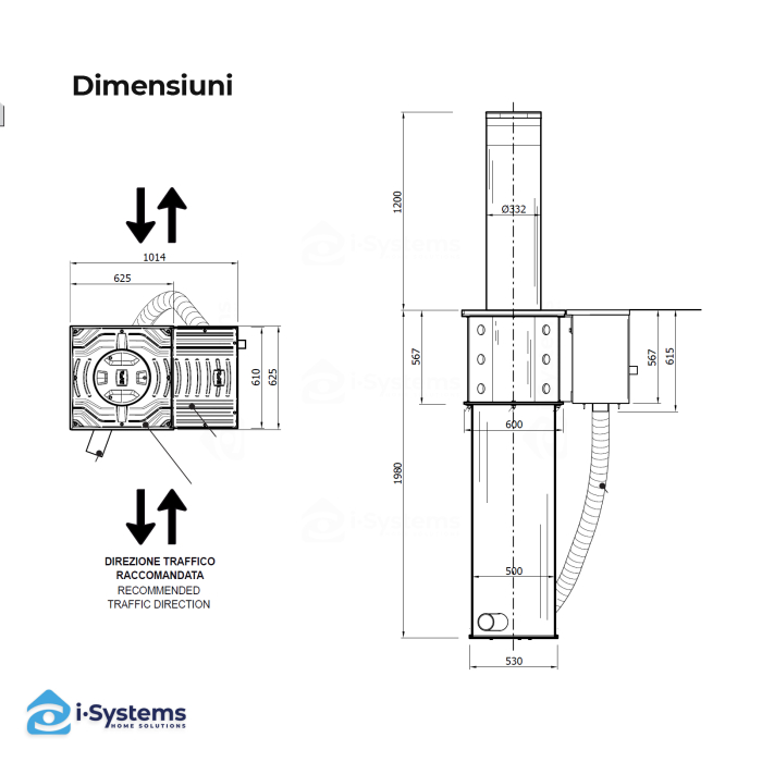 Bolard hidraulic antiterorism BFT XPASS K12 B BODY LI 330/1200, 2.1 mil. J rezistenta la impact, full inox AISI304/AISI316, LED integrat, IWA/PAS 68 crash test [3]