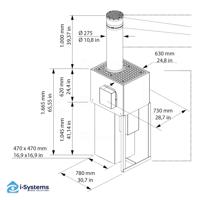 Bolard hidraulic antiterorism FADINI TALOS M50, inaltime 1000 mm, diametru 275 mm, 2.000.000 J rezistenta la efractie, EFO optional, certificat K12 / M50, IP67 [6]
