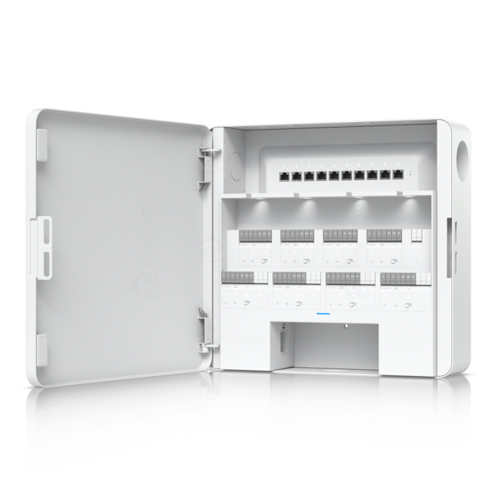 Centrala Control Acces UniFi EAH-8 Enterprise – Hub 8 Usi cu Switch Gigabit 10 Porturi, 8x PoE+ 190W Agregat, Alimentare AC/DC cu Intrare Backup Baterie Integrata, 10.000 Utilizatori | Cladiri de Biro [2]