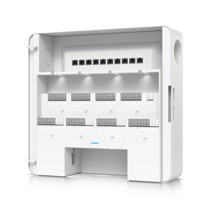 Centrala Control Acces UniFi EAH-8 Enterprise – Hub 8 Usi cu Switch Gigabit 10 Porturi, 8x PoE+ 190W Agregat, Alimentare AC/DC cu Intrare Backup Baterie Integrata, 10.000 Utilizatori | Cladiri de Biro [3]