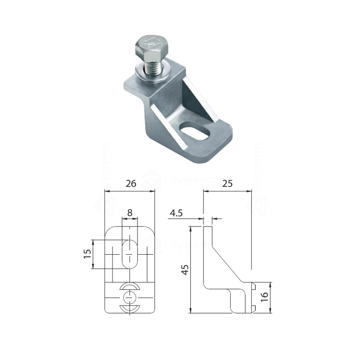 Cremaliera metalica Came 262-K cu suporti de prindere inclusi, automatizari porti cu pinion M4, 1m [2]
