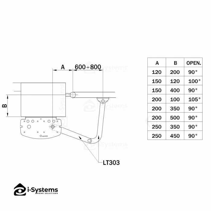 Extensie brat articulat lung porti batante LT303 pentru seria motoarelor Roger Technology H23/284 si R23/371 [2]