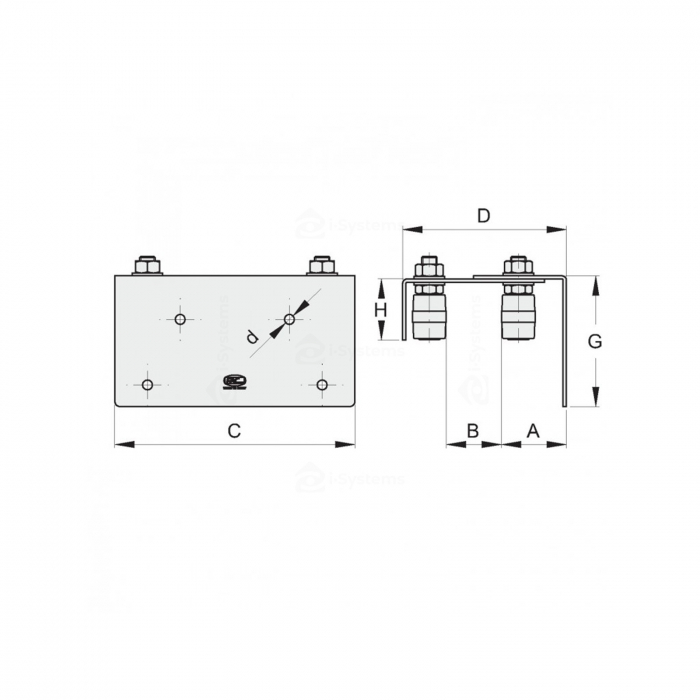 Ghidaj superior reglabil cu 4 role si placa de fixare FAC Cod 223L, D40mm, 0-110mm [2]