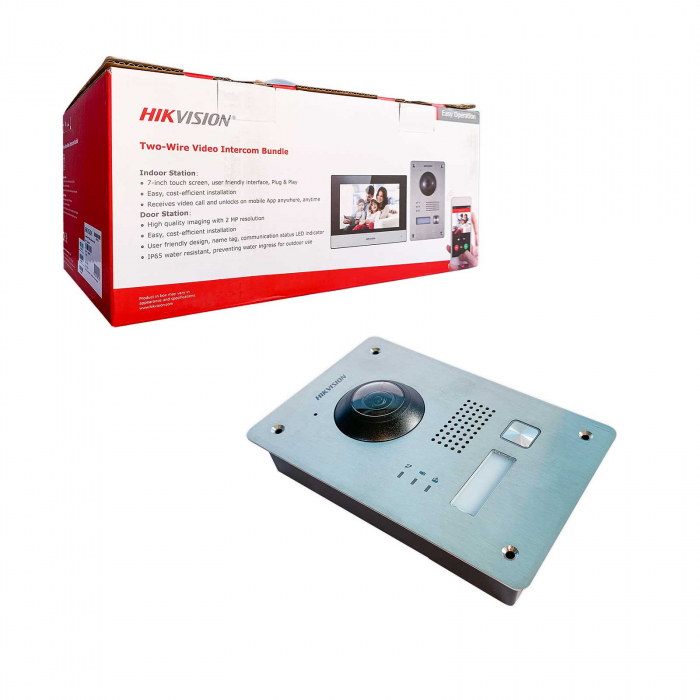 Kit Videointerfon Hikvision DS-KIS703-P Full HD, 2 fire, monitor 7 inch wireless [2]