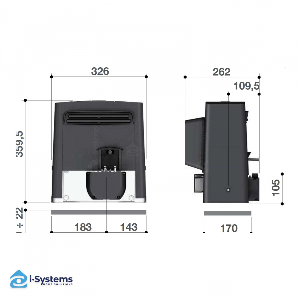Kit automatizare poarta culisanta Came BK 001U2813, 1800Kg, 20m/canat, 230V AC [5]