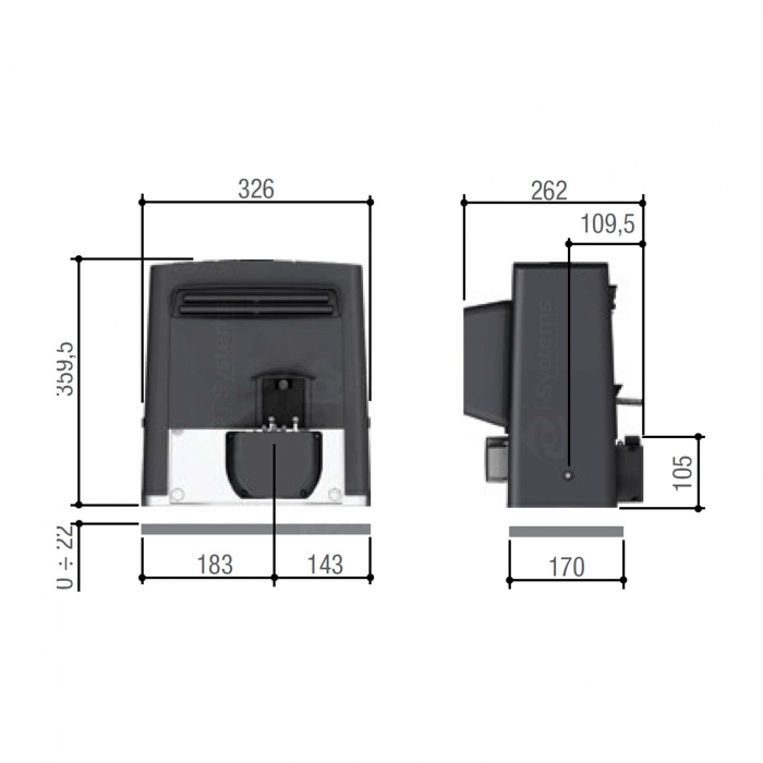 Motor automatizare poarta culisanta Came BK 801MS-0080, 1200Kg, 20m/canat, 230Vac [3]