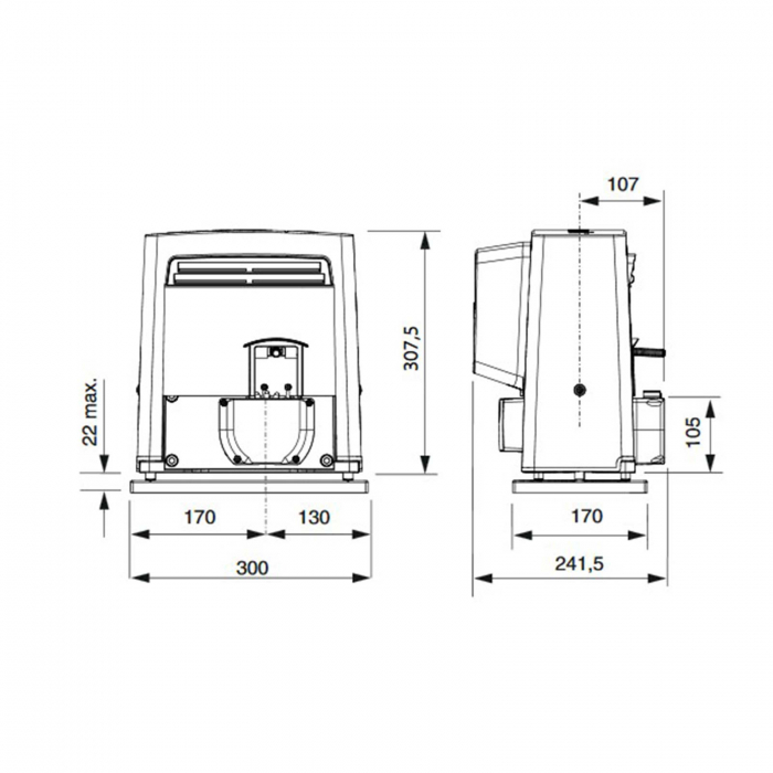 Kit automatizare poarta culisanta Came BX 001U2624ML, 800Kg, 14m/canat, 230Vac [9]