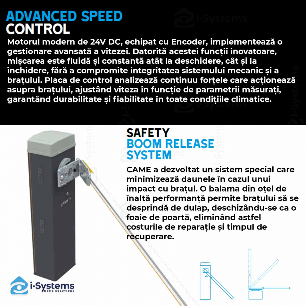 Kit bariera acces auto Came Gard LS4 FULL, brat 3.8m, utilizare intensiva, 1.5 mil. cicluri, 300 cicluri/h, 24Vdc [8]