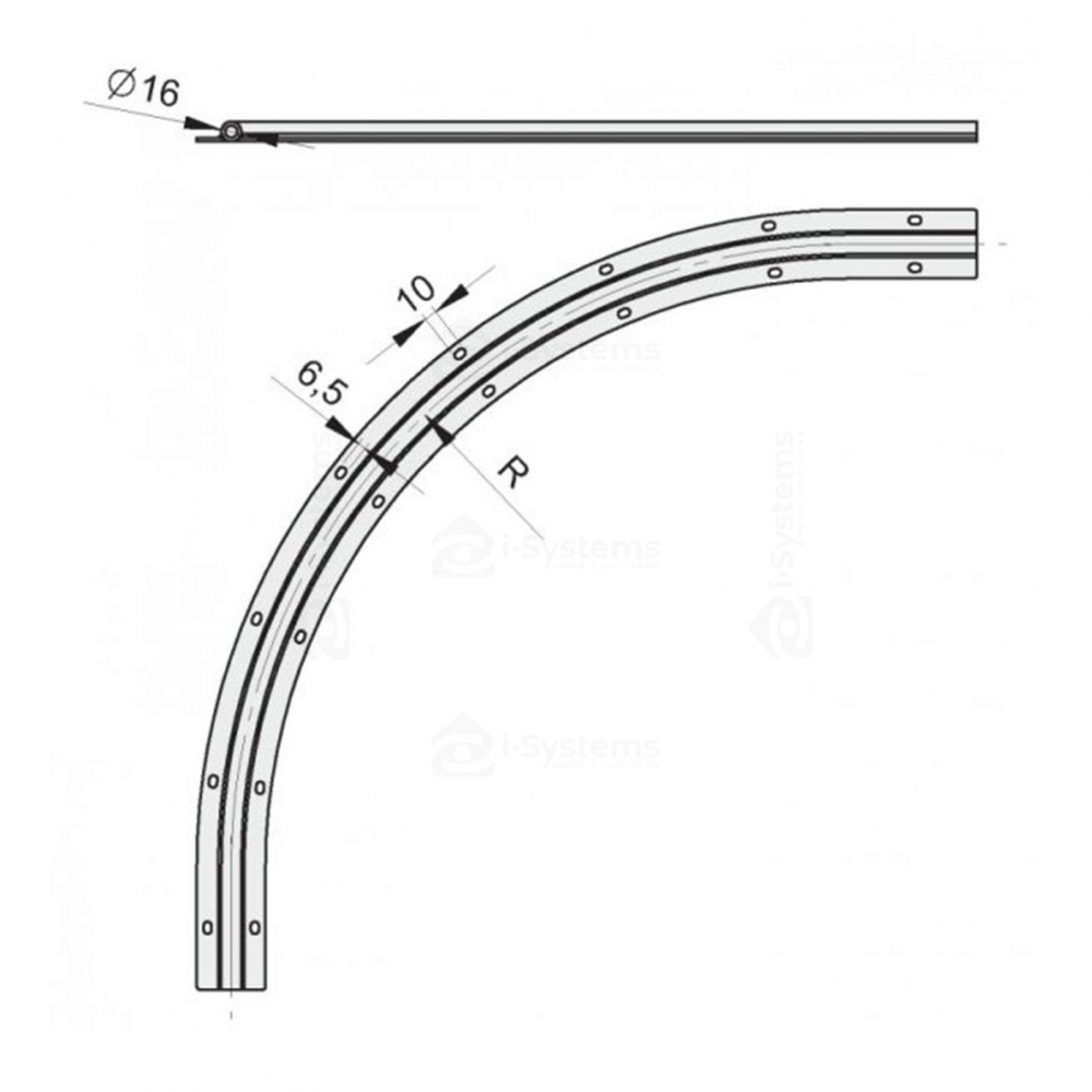 Kit feronerie poarta articulata FAC KA8104.440 Radius Invers, R=0.5m, deschidere utila 4m, 11 foi, deschidere la 90° [11]