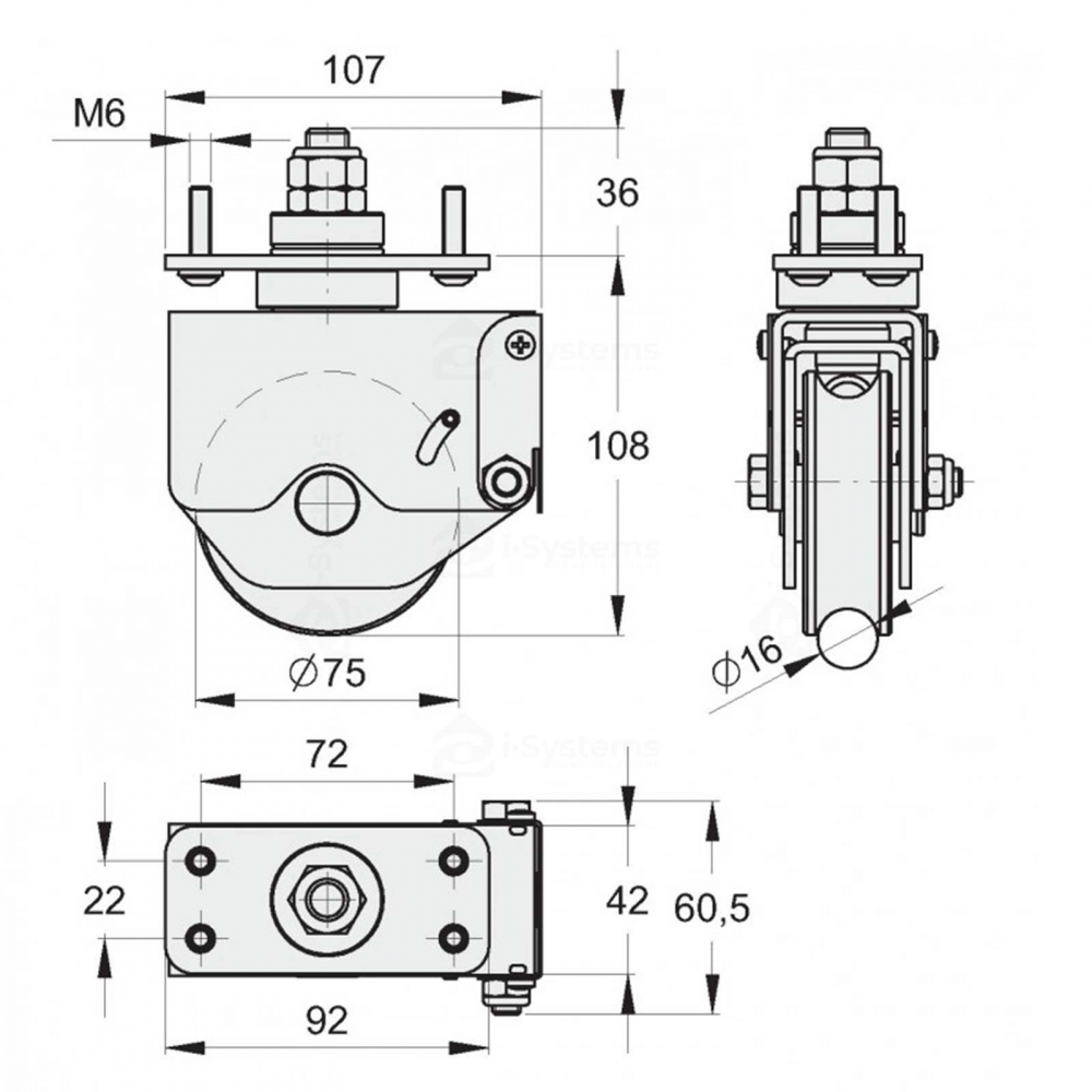 Kit feronerie poarta articulata FAC KA8104.440 Radius Invers, R=0.5m, deschidere utila 4m, 11 foi, deschidere la 90° [14]