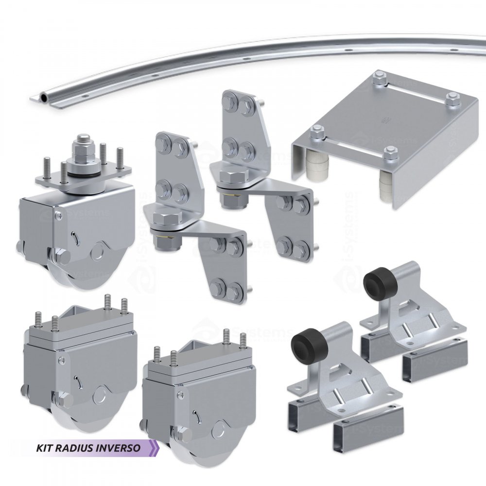 Kit feronerie poarta articulata FAC KA8104.490 Radius Invers, R=0.5m, deschidere utila 4.5m, 8 foi, deschidere la 90° [2]