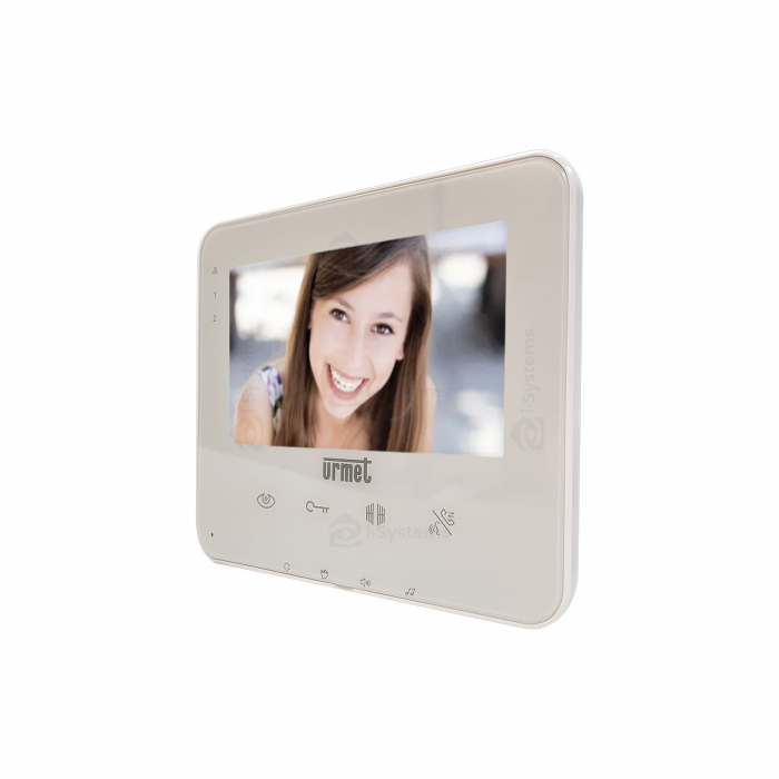 Kit videointerfon Urmet 1734/501, 2 monitoare 5 inch, 1 familie, aparent, cablaj 2 fire | i-systems.ro [3]