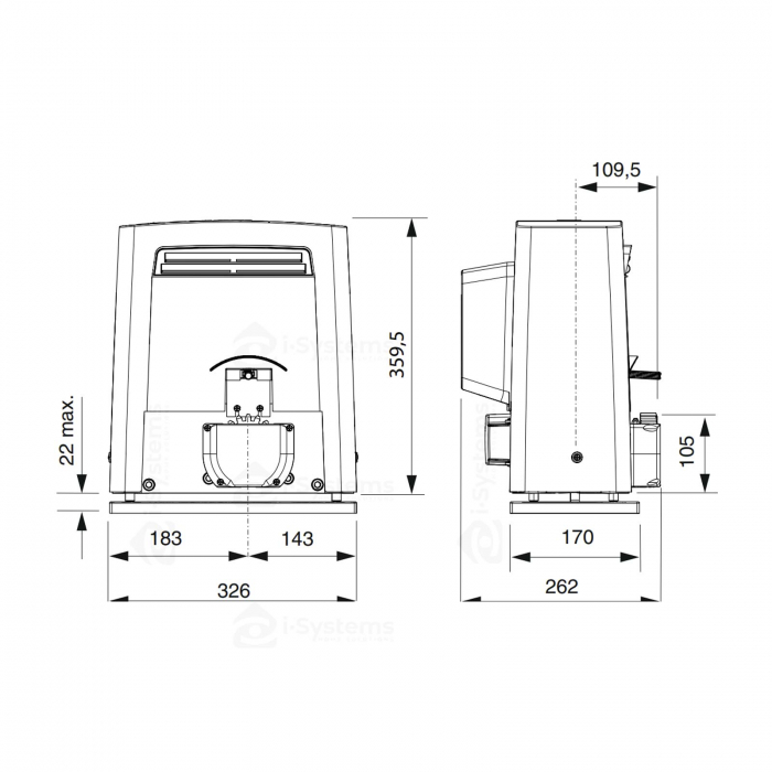Motor automatizare poarta culisanta Came BK-220T, 2200Kg, 23m/canat, 400Vac trifazat [3]
