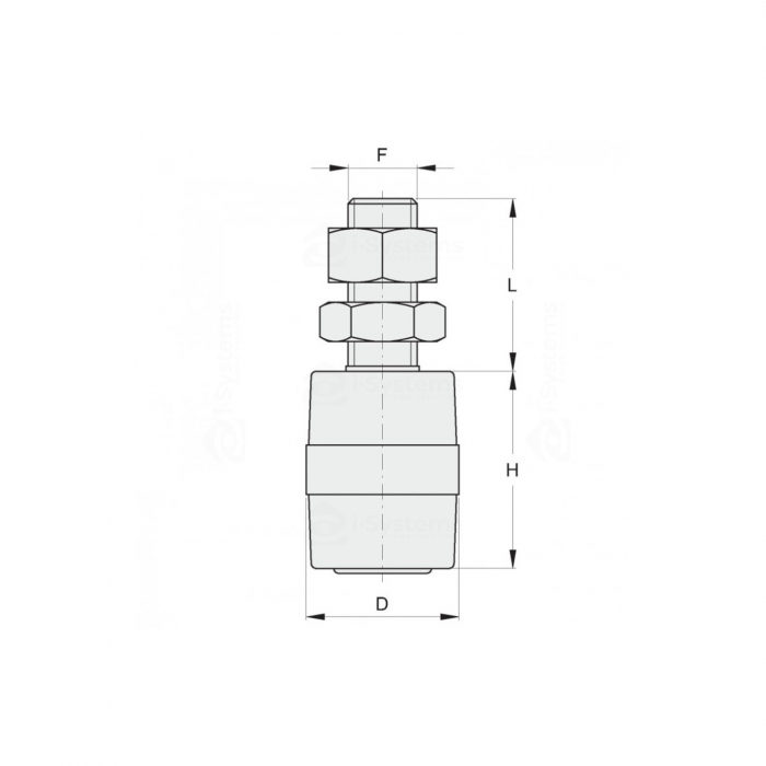 Rola de ghidaj din teflon FAC Cod 113, D25x32mm, surub de prindere M14, poarta culisanta [2]