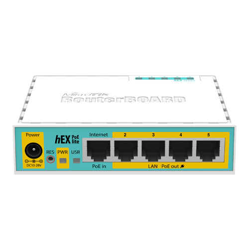 Router hEX PoE Lite Mikrotik RB750UPr2, 5 x Fast Ethernet 4 x PoE, RouterOS L4, 10/100Mbps, Business [2]
