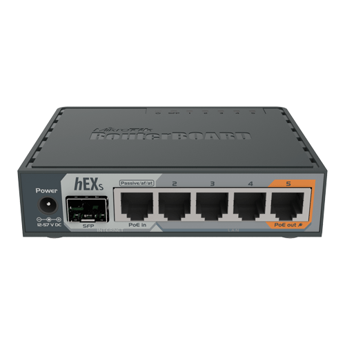 Router hEX S Mikrotik RB760iGS, 5 x Gigabit, 1xSFP, RouterOS L4, viteza 1G, Business [2]