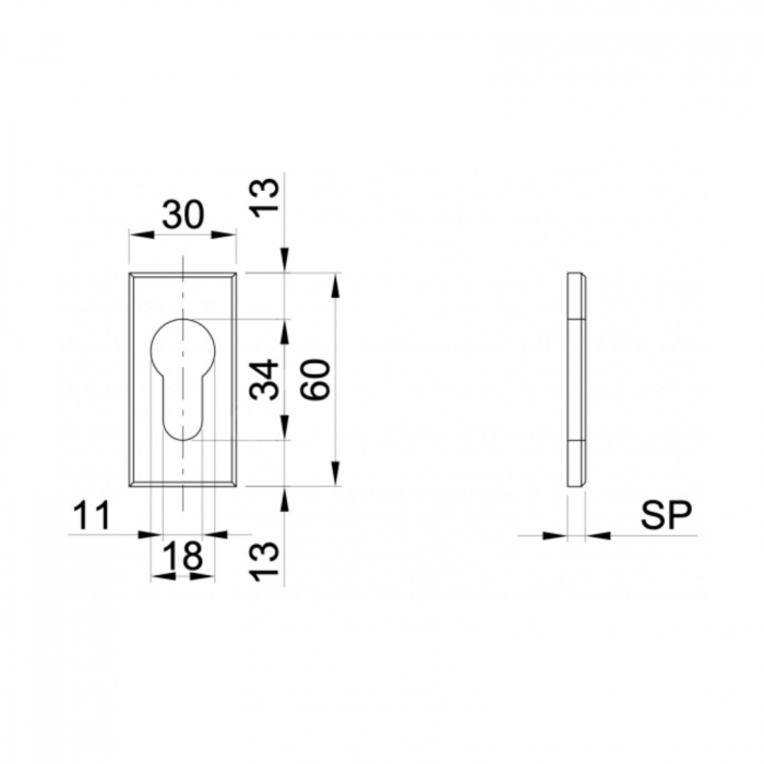 Rozeta pentru cilindru usa IBFM 2305.005, 5mm grosime [2]