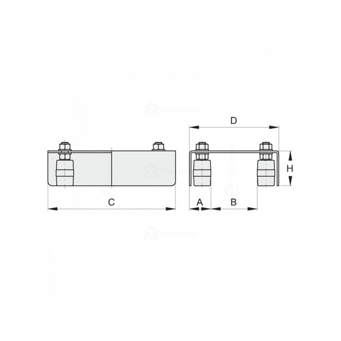 Ghidaj superior cu 4 role reglabil FAC Cod 222, D30mm, 0-70mm, poarta culisanta [2]
