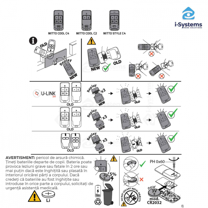 Telecomanda automatizari BFT MITTO COOL C2, 2 canale, 433 MHz, 100 m, rolling code criptat [2]