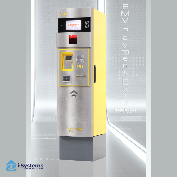 Terminal de iesire parcare cu plata EMV Equinsa SENSE BC Scanner EMV EXIT, scanare ticket Barcode, NFC si integrare ANPR [2]