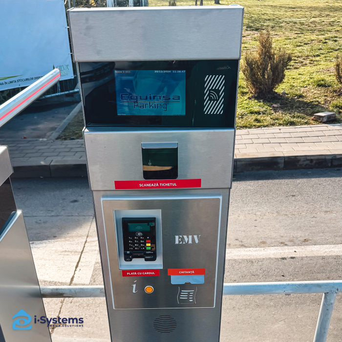 Terminal de iesire parcare cu plata EMV Equinsa SENSE BC Scanner EMV EXIT, scanare ticket Barcode, NFC si integrare ANPR [3]
