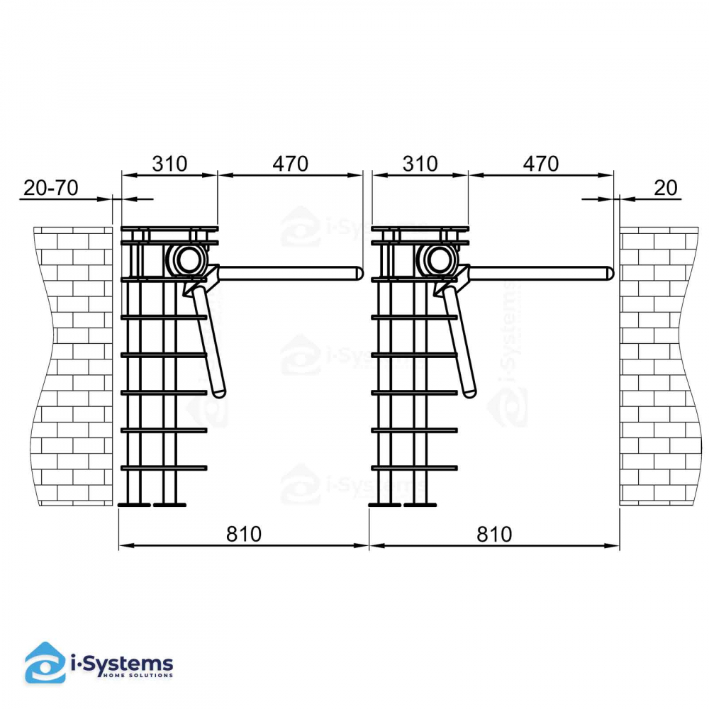 Turnichet bidirectional CAME Ozak FKR 777, tip tripod, cu 3 brate acrilice din otel inoxidabil motorizat, semiautomat, doua picioare, electromecanic, corp din inox cu un picior [4]
