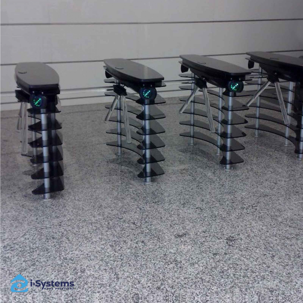 Turnichet bidirectional CAME Ozak FKR 777, tip tripod, cu 3 brate acrilice din otel inoxidabil motorizat, semiautomat, doua picioare, electromecanic, corp din inox cu un picior [2]