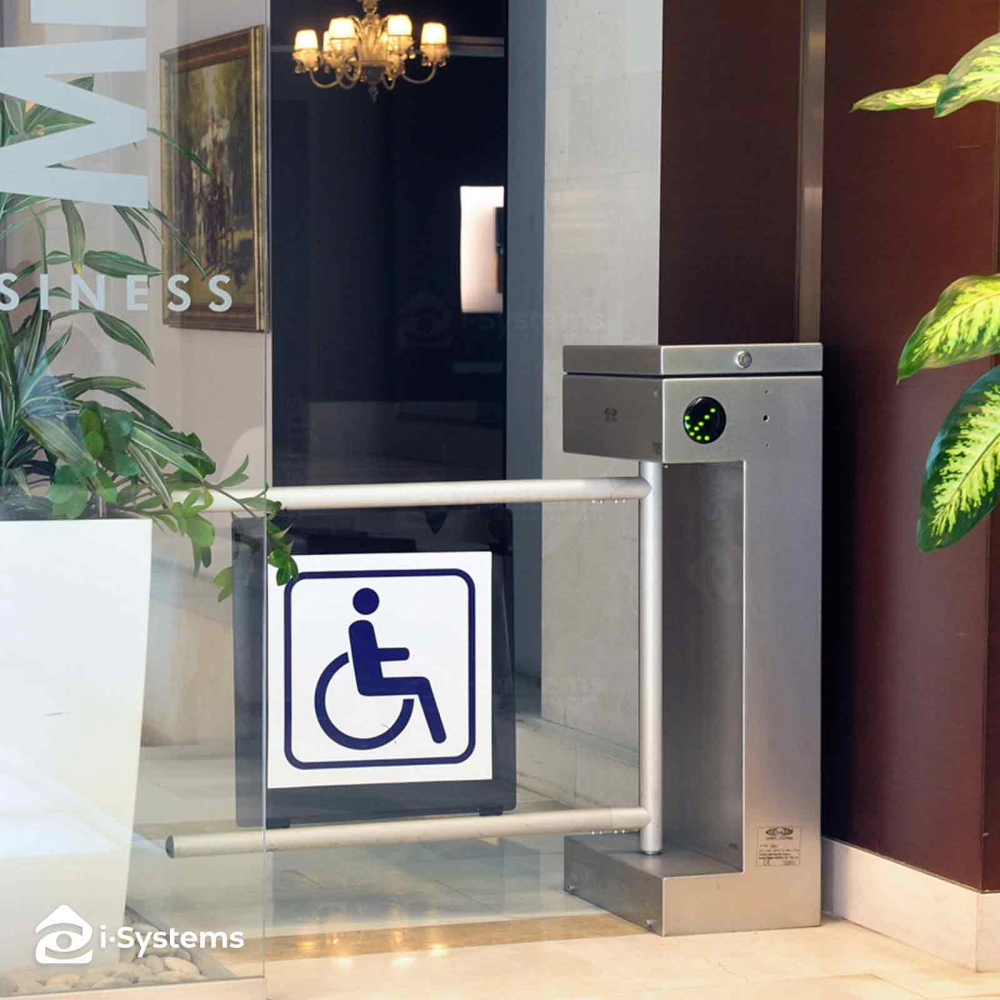 Turnichet poarta batanta CAME Ozak 705E N1 pentru persoane cu dizabilitati, otel inoxidabil, panou plexiglas [3]