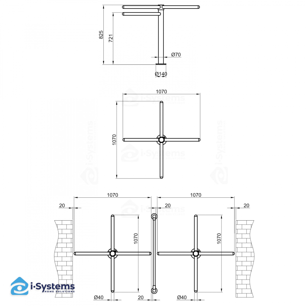 Turnichet acces liber CAME Ozak MRKT 404, unidirectional, manual, brate rotative [3]
