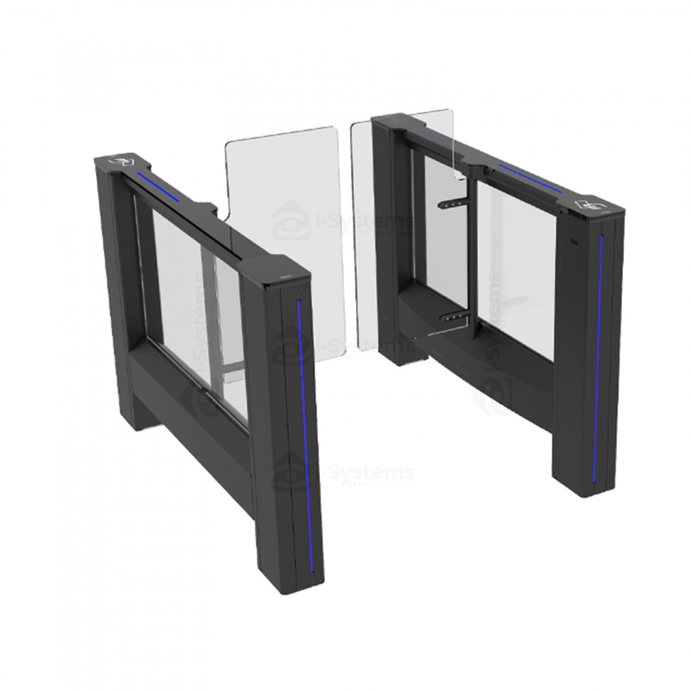 Turnichet poarta rapida glisanta speed-gate CAME Ozak PG 03 55, retractabila, aripi din sticla securizata, pasaj trecere de la 55cm [7]