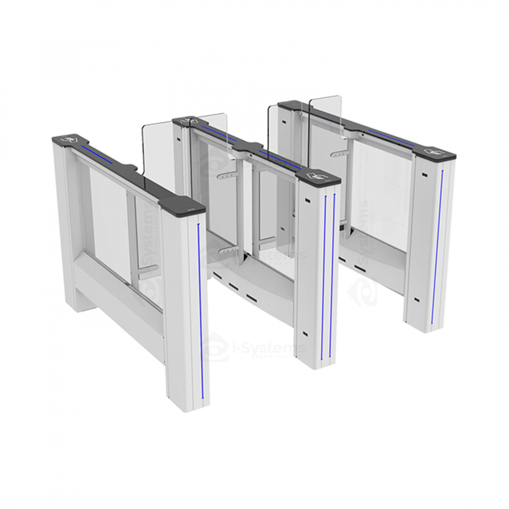 Turnichet poarta rapida glisanta speed-gate CAME Ozak PG 03 55, retractabila, aripi din sticla securizata, pasaj trecere de la 55cm [2]