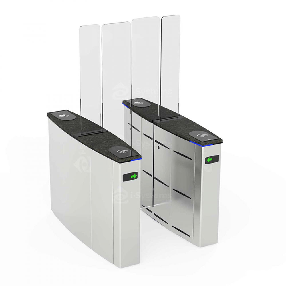 Turnichet poarta rapida glisanta speed-gate CAME Ozak SG 55, retractabila, unitate centrala, aripi din sticla securizata [4]