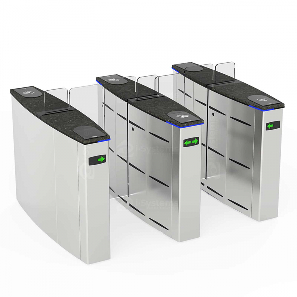 Turnichet poarta rapida glisanta speed-gate CAME Ozak SG 55, retractabila, unitate centrala, aripi din sticla securizata [2]