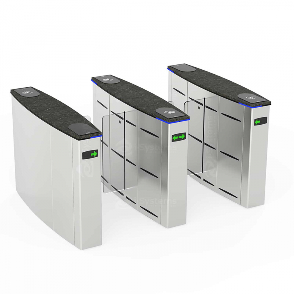 Turnichet poarta rapida glisanta speed-gate CAME Ozak SG 55, retractabila, unitate centrala, aripi din sticla securizata [3]