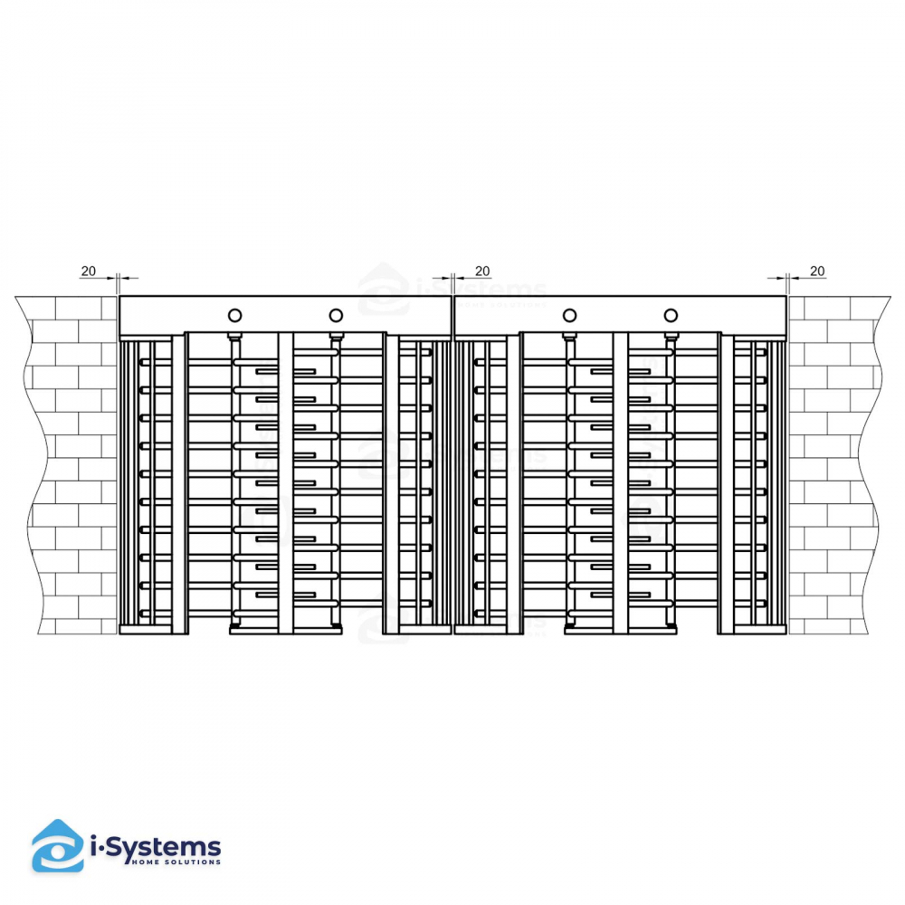 Turnichet Vertical Full-Height CAME OZAK BT 312-2, 2 pasaje, rotor cu 3 axe, constructie zincata si vopsita, IP54, bidirectional, control acces avansat [3]