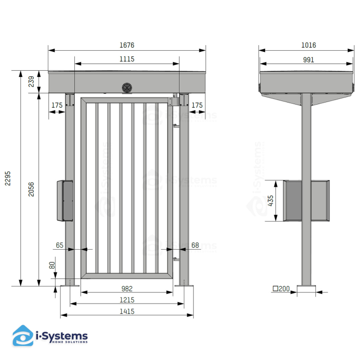 Turnichet vertical full-height TRS PMR Automatic Systems, poarta batanta bidirectionala pentru persoane cu mobilitate redusa, pasaj 1047 mm, MCBF 1.000.000 cicluri, IP43 [3]