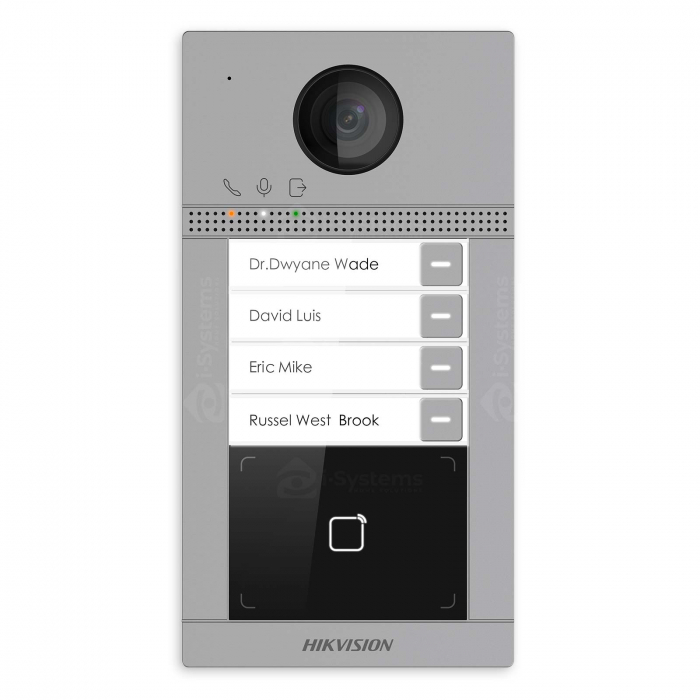 Videointerfon de exterior IP WiFi Hikvision DS-KV8413-WME1/S, aparent, 4 familii, IR 3m [2]